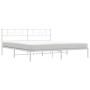 Metal bed frame with white headboard 193x203 cm by , Beds and slatted bases - Ref: Foro24-355322, Price: 110,79 €, Discount: %