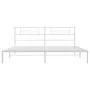 Estructura de cama de metal con cabecero blanco 193x203 cm de , Camas y somieres - Ref: Foro24-355322, Precio: 109,19 €, Desc...