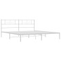 Metal bed frame with white headboard 193x203 cm by , Beds and slatted bases - Ref: Foro24-355322, Price: 110,79 €, Discount: %