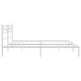 Estructura de cama de metal con cabecero blanco 193x203 cm de , Camas y somieres - Ref: Foro24-355322, Precio: 109,19 €, Desc...