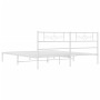 Metal bed frame with white headboard 193x203 cm by , Beds and slatted bases - Ref: Foro24-355322, Price: 110,79 €, Discount: %