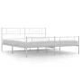 Metal bed frame with headboard and white footboard 200x200 cm by , Beds and slatted bases - Ref: Foro24-355341, Price: 127,99...