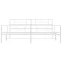 Metal bed frame with headboard and white footboard 200x200 cm by , Beds and slatted bases - Ref: Foro24-355341, Price: 127,99...