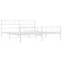 Metal bed frame with headboard and white footboard 200x200 cm by , Beds and slatted bases - Ref: Foro24-355341, Price: 127,99...