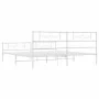 Metal bed frame with headboard and white footboard 200x200 cm by , Beds and slatted bases - Ref: Foro24-355341, Price: 127,99...