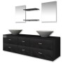 Set of 7 black bathroom furniture and sink pieces by vidaXL, Bathroom furniture - Ref: Foro24-272231, Price: 401,67 €, Discou...