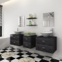 Set of 7 black bathroom furniture and sink pieces by vidaXL, Bathroom furniture - Ref: Foro24-272231, Price: 401,67 €, Discou...