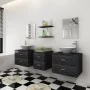 Set of 7 black bathroom furniture and sink pieces by vidaXL, Bathroom furniture - Ref: Foro24-272231, Price: 376,85 €, Discou...