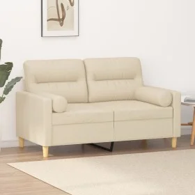 2-Sitzer-Sofa mit cremefarbenen Stoffkissen 120 cm von , Sofas - Ref: Foro24-3200815, Preis: 233,87 €, Rabatt: %