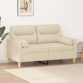 Sofá de 2 plazas con cojines tela color crema 120 cm de , Sofás - Ref: Foro24-3200815, Precio: 233,84 €, Descuento: %