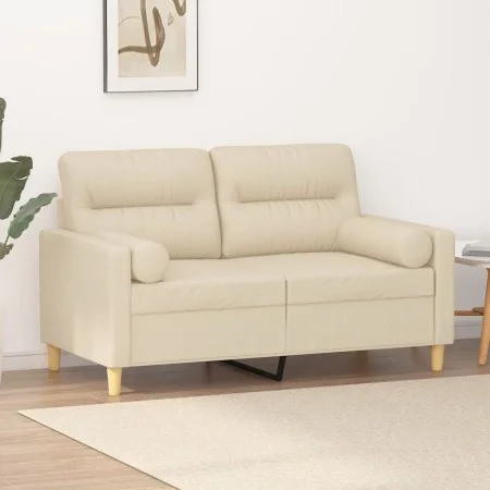 2-Sitzer-Sofa mit cremefarbenen Stoffkissen 120 cm von , Sofas - Ref: Foro24-3200815, Preis: 233,84 €, Rabatt: %
