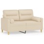 2-seater sofa with cream fabric cushions 120 cm by , Sofas - Ref: Foro24-3200815, Price: 237,92 €, Discount: %