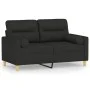 Sofá de 2 plazas con cojines tela negro 120 cm de , Sofás - Ref: Foro24-3200817, Precio: 224,00 €, Descuento: %