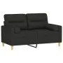 Sofá de 2 plazas con cojines tela negro 120 cm de , Sofás - Ref: Foro24-3200817, Precio: 224,00 €, Descuento: %