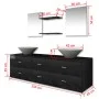 Set of 7 black bathroom furniture and sink pieces by vidaXL, Bathroom furniture - Ref: Foro24-272231, Price: 376,85 €, Discou...