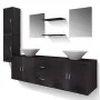 9-teiliges schwarzes Badezimmer- und Waschbeckenmöbelset von vidaXL, Badezimmermöbel - Ref: Foro24-272229, Preis: 368,24 €, R...