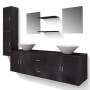 9-teiliges schwarzes Badezimmer- und Waschbeckenmöbelset von vidaXL, Badezimmermöbel - Ref: Foro24-272229, Preis: 382,54 €, R...