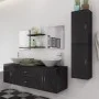9-teiliges schwarzes Badezimmer- und Waschbeckenmöbelset von vidaXL, Badezimmermöbel - Ref: Foro24-272229, Preis: 368,24 €, R...