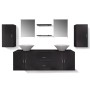 Conjunto de muebles de baño y lavabo 9 piezas negro de vidaXL, Muebles de baño - Ref: Foro24-272229, Precio: 382,54 €, Descue...