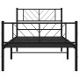 Bettgestell mit Kopfteil und Fußteil aus schwarzem Metall 90x200 cm von , Betten und Lattenroste - Ref: Foro24-372190, Preis:...