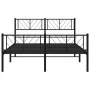 Bettgestell mit Kopf- und Fußteil aus schwarzem Metall, 160 x 200 cm von , Betten und Lattenroste - Ref: Foro24-372200, Preis...