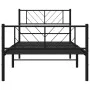 Bettgestell mit Kopfteil und Fußteil aus schwarzem Metall, 100 x 200 cm von , Betten und Lattenroste - Ref: Foro24-372192, Pr...
