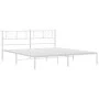 White metal bed frame with headboard 200x200 cm by , Beds and slatted bases - Ref: Foro24-372235, Price: 106,58 €, Discount: %