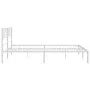 White metal bed frame with headboard 200x200 cm by , Beds and slatted bases - Ref: Foro24-372235, Price: 106,58 €, Discount: %