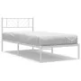 Bettgestell aus Metall mit weißem Kopfteil 90x200 cm von , Betten und Lattenroste - Ref: Foro24-372221, Preis: 60,16 €, Rabat...