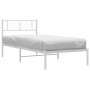 Bettgestell aus Metall mit weißem Kopfteil 90x200 cm von , Betten und Lattenroste - Ref: Foro24-372221, Preis: 61,19 €, Rabat...