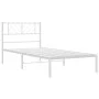 Bettgestell aus Metall mit weißem Kopfteil 90x200 cm von , Betten und Lattenroste - Ref: Foro24-372221, Preis: 60,16 €, Rabat...