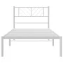 Bettgestell aus Metall mit weißem Kopfteil 90x200 cm von , Betten und Lattenroste - Ref: Foro24-372221, Preis: 60,16 €, Rabat...