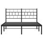 Bed frame with black metal headboard 140x190 cm by , Beds and slatted bases - Ref: Foro24-355659, Price: 89,61 €, Discount: %