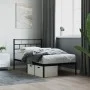 Estructura de cama con cabecero metal negro 90x200 cm de , Camas y somieres - Ref: Foro24-355652, Precio: 66,79 €, Descuento: %