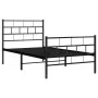Bed frame with headboard and black metal footboard 75x190 cm by , Beds and slatted bases - Ref: Foro24-355667, Price: 67,37 €...