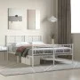 Bettgestell aus Metall mit Kopfteil und weißem Fußteil 160x200 cm von , Betten und Lattenroste - Ref: Foro24-372249, Preis: 1...