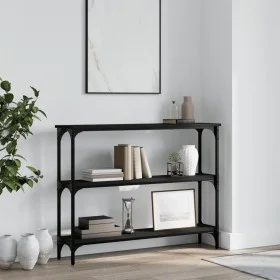 Black engineered wood console table 100x22.5x75 cm by , Side tables - Ref: Foro24-834025, Price: 45,99 €, Discount: %