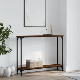 Engineered wood brown oak console table 100x22.5x75 cm by , Side tables - Ref: Foro24-834019, Price: 42,96 €, Discount: %