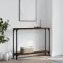 Mesa consola madera de ingeniería marrón roble 100x22,5x75 cm de , Mesas auxiliares - Ref: Foro24-834019, Precio: 42,96 €, De...
