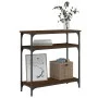 Engineered wood brown oak console table 75x29x75 cm by , Side tables - Ref: Foro24-834044, Price: 50,69 €, Discount: %
