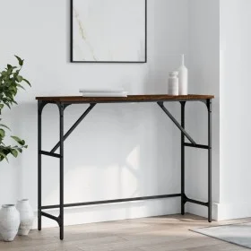 Engineered wood brown oak console table 100x32x75 cm by , Side tables - Ref: Foro24-834059, Price: 38,61 €, Discount: %
