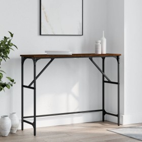 Mesa consola madera de ingeniería marrón roble 100x32x75 cm de , Mesas auxiliares - Ref: Foro24-834059, Precio: 40,54 €, Desc...