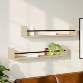 Wall shelves with 2 oak Sonoma bars 80x16x14 cm by , Shelves and shelves - Ref: Foro24-835440, Price: 30,64 €, Discount: %