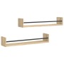 Estantes de pared con barras 2 uds roble Sonoma 80x16x14 cm de , Estantes y estanterías - Ref: Foro24-835440, Precio: 28,27 €
