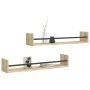 Wall shelves with 2 oak Sonoma bars 80x16x14 cm by , Shelves and shelves - Ref: Foro24-835440, Price: 30,61 €, Discount: %