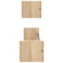 Estantes de pared con barras 2 uds roble Sonoma 80x16x14 cm de , Estantes y estanterías - Ref: Foro24-835440, Precio: 28,27 €