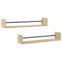 Estantes de pared con barras 2 uds roble Sonoma 80x16x14 cm de , Estantes y estanterías - Ref: Foro24-835440, Precio: 28,27 €