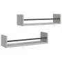 Wandregale mit Stangen 2 Stück Sonoma grau 60x16x14 cm von , Regale und Regale - Ref: Foro24-835437, Preis: 21,63 €, Rabatt: %