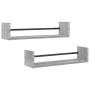 Wandregale mit Stangen 2 Stück Sonoma grau 60x16x14 cm von , Regale und Regale - Ref: Foro24-835437, Preis: 21,63 €, Rabatt: %