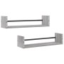 Wandregale mit Stangen 2 Stück Sonoma grau 60x16x14 cm von , Regale und Regale - Ref: Foro24-835437, Preis: 21,97 €, Rabatt: %